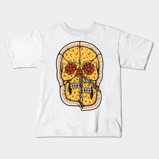 Pizza Food Skull Horror Kids T-Shirt